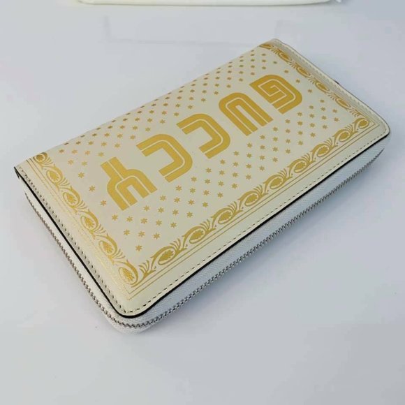 NEW GUCCI 510488 Guccy Moon & Stars Leather Zip Around Wallet - Picture 3 of 11